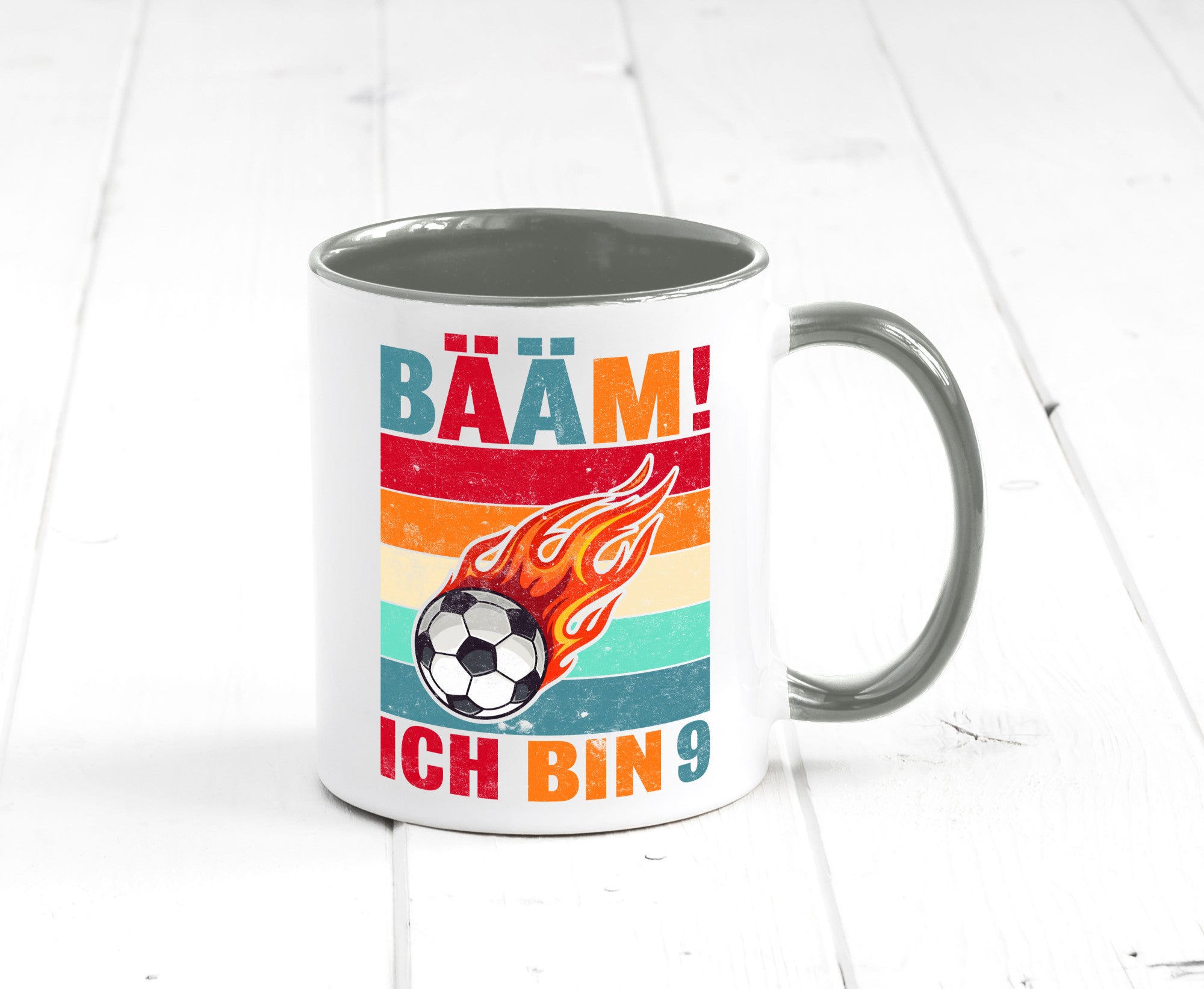 9. Geburtstag | Bääm ich bin 9 Fußball Geschenkidee Humor Tasse