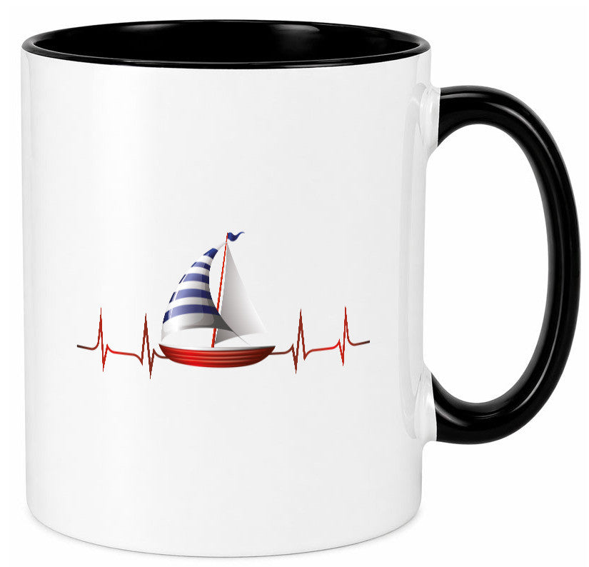 Segelboot Herzschlag | Segler segeln Boot Kapitän Geschenk Humor Geschenkidee