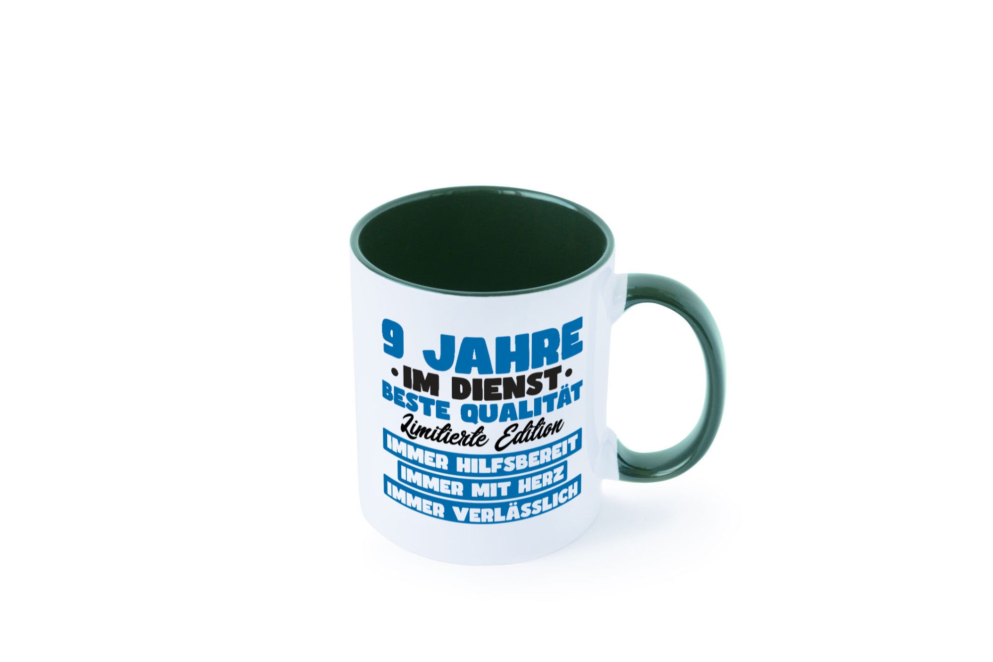 9 Jahre im Dienst | Jubiläum Arbeit v7 lustig Kollegen Büro Geschenk Tasse