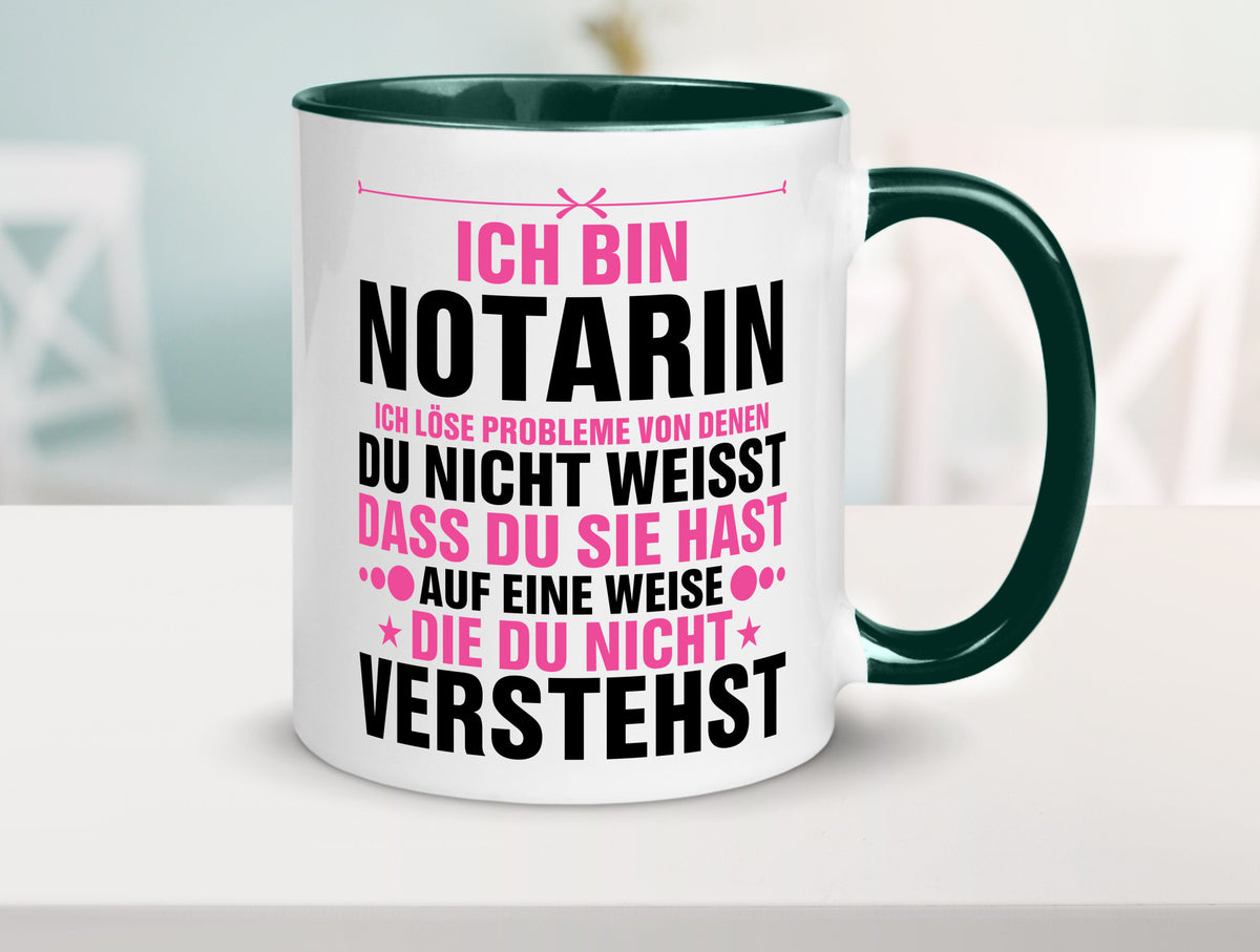 Löse Probleme: Notarin | Juristin v2 lustiger Spruch Geschenk Humor Tasse