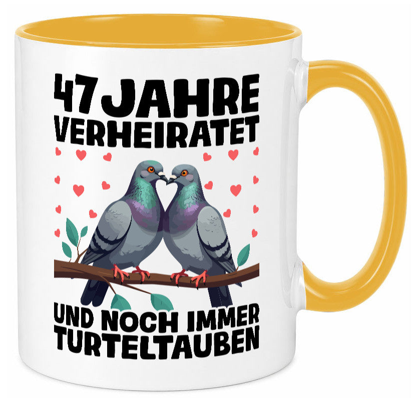 47 Jahre verheiratet | Turteltauben Ehe Ehepaar Humor Geschenkidee Tasse