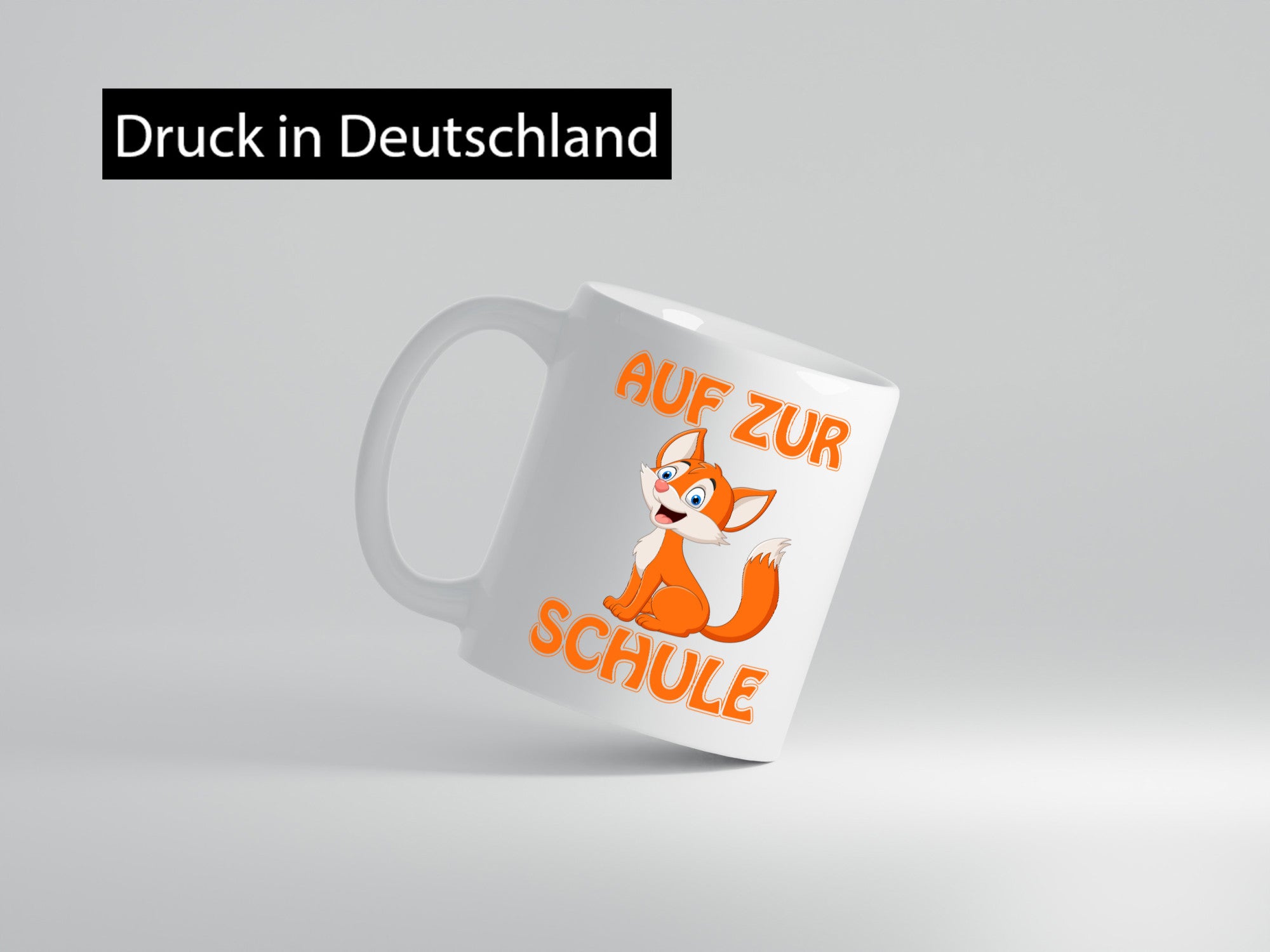 Auf zur Schule | Schulstart Tasse Fuchs Schulkind lustiger Spruch Geschenk