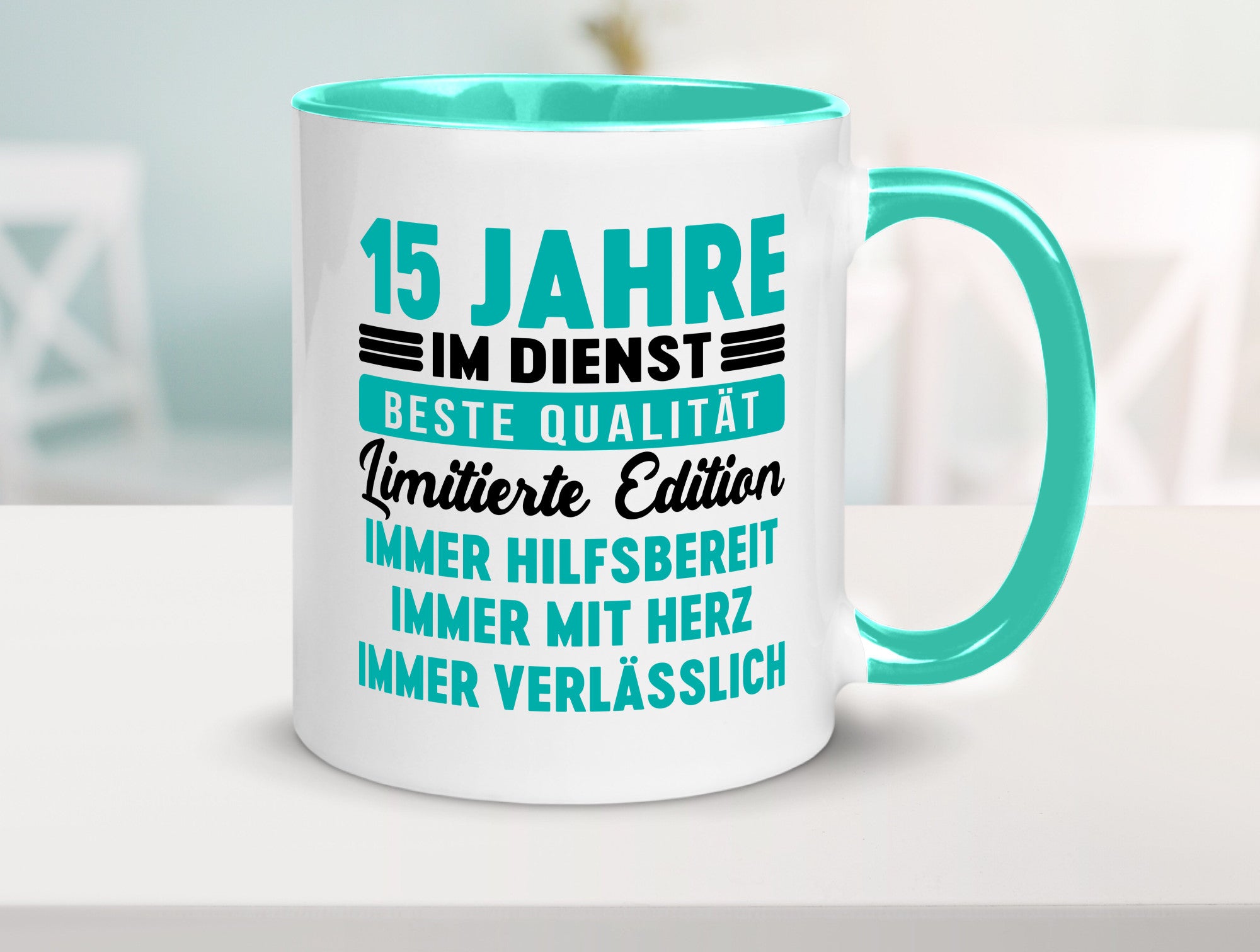 15 Jahre im Dienst | Jubiläum Arbeit v5 lustig Kollegen Büro Geschenk Tasse