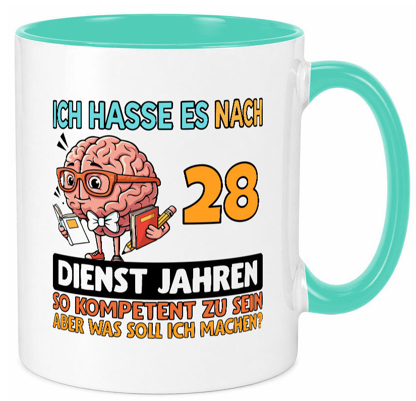 28 Dienstjahre | Arbeit Kompetent Geschenkidee Kollegen Büro Humor Tasse