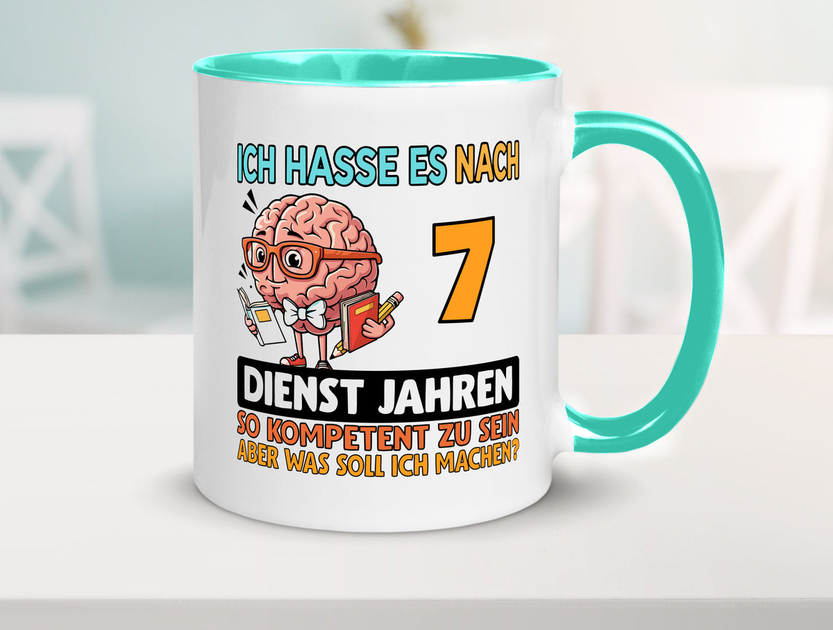 7 Dienstjahre | Arbeit Kompetent lustig Kollegen Büro Geschenk Tasse