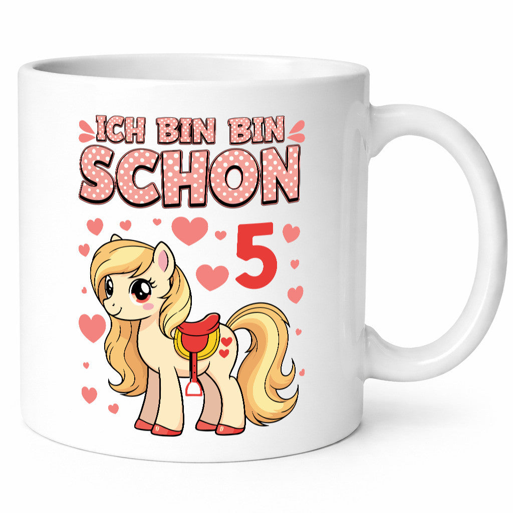 5. Geburtstag | 5 Jahre Mädchen Reiten Pony Humor Geschenkidee Tasse