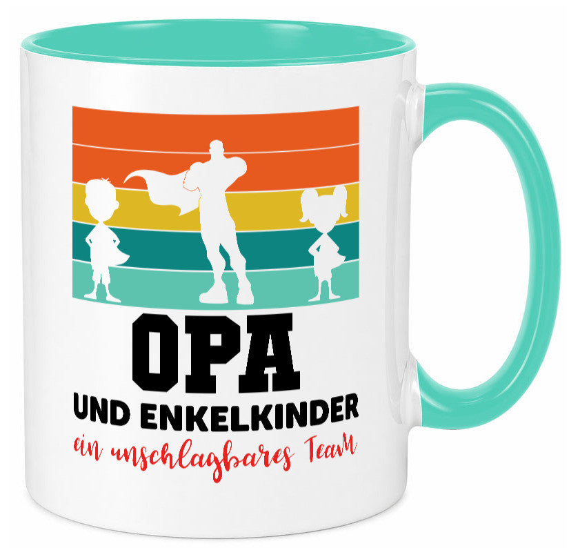 Opa und Enkelkinder ein unschlagbares Team Geschenkidee Familie Humor Tasse