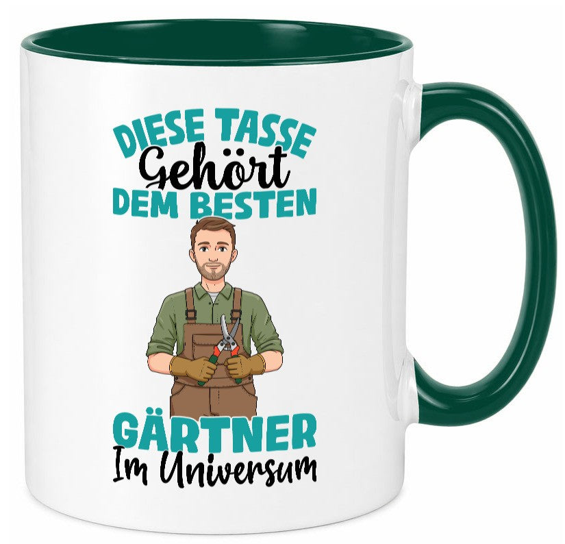 Im Universum: Gärtner | Gartenbau Geschenkidee Humor Tasse