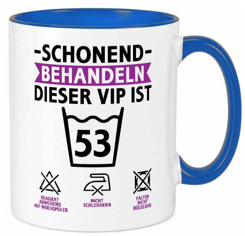 53 Geburtstag | schonend behandeln Jahre v2 lustiger Spruch Geschenk Tasse