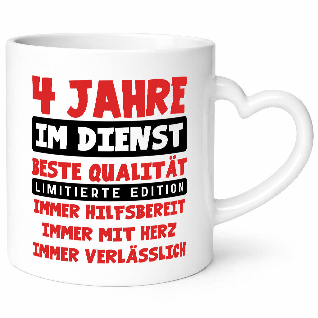 4 Jahre im Dienst | Jubiläum Arbeit v9 Geschenkidee Kollegen Büro Humor Tasse