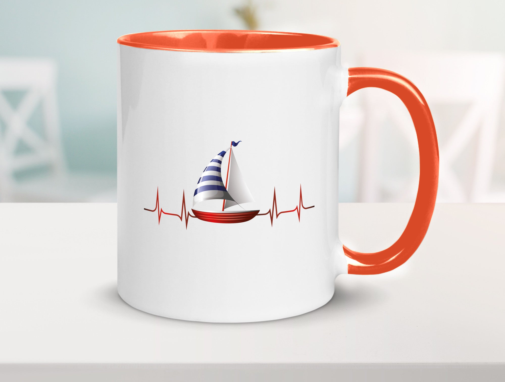 Segelboot Herzschlag | Segler segeln Boot Kapitän Geschenk Humor Geschenkidee