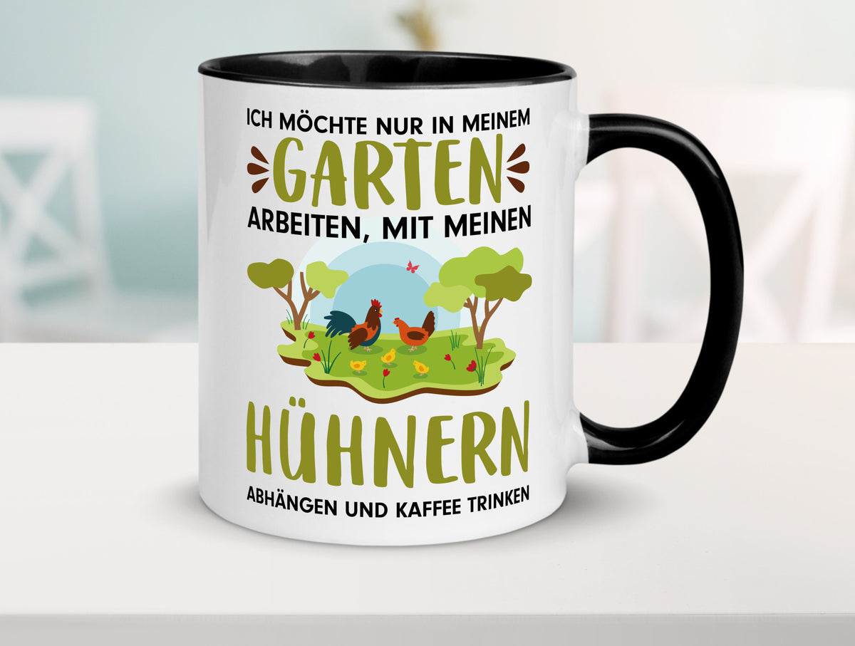 Garten Hühner | Gartenarbeit Tasse Bauernhof Spruch lustiger Geschenk Arbeit