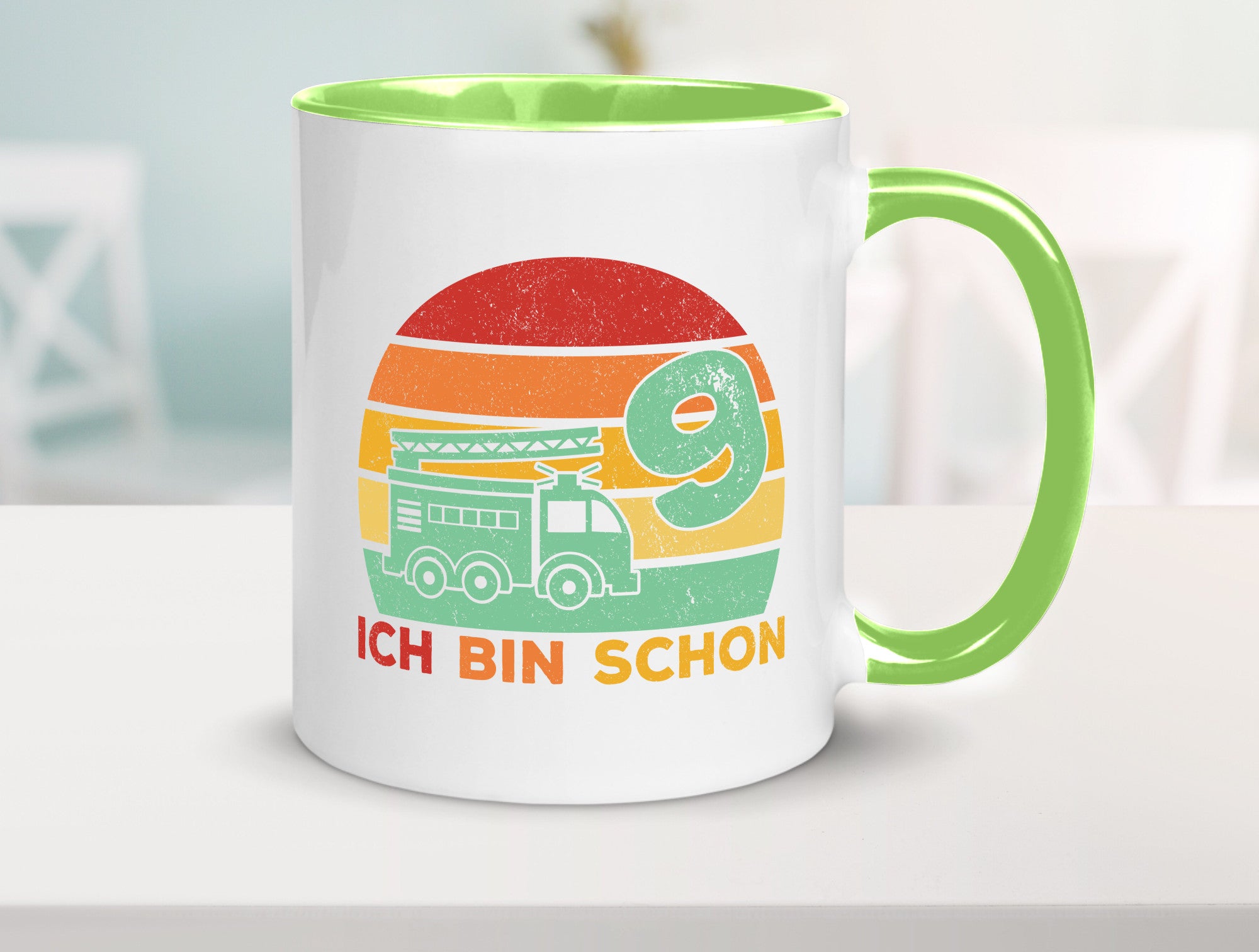 9. geburtstag | Feuerwehrauto 9 Jahre Feuerwehr Geschenk Geschenkidee lustiger