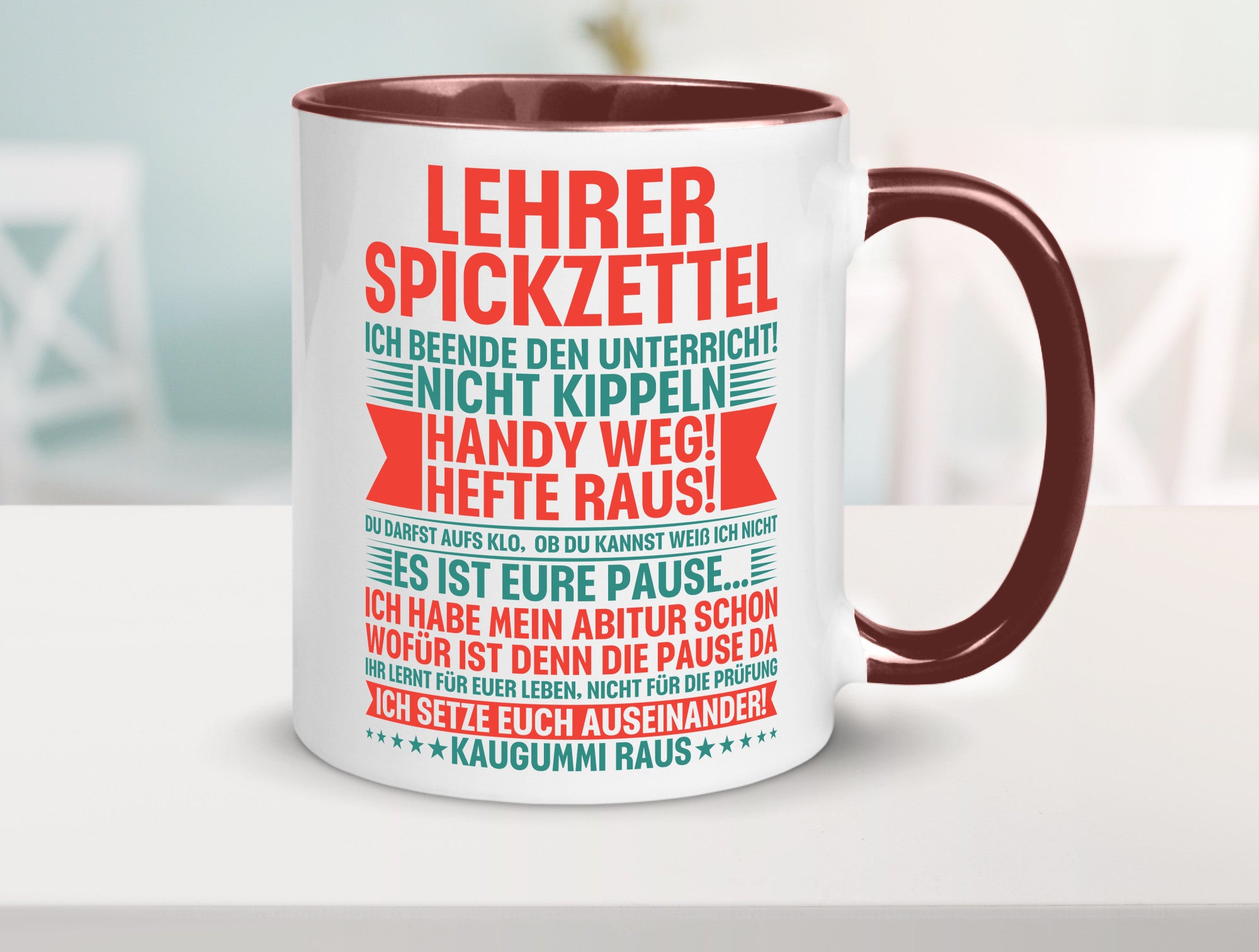 Lehrer Spickzettel | Beruf Tasse lustiger Spruch vl4 lustig Arbeit Kollegen