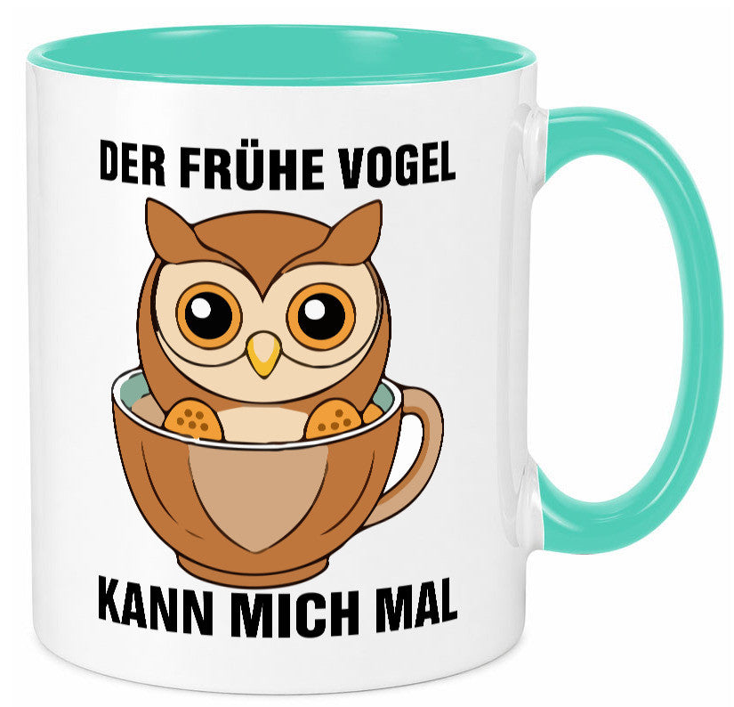Der frühe Vogel kann mich mal | Eule Morgenmuffel v2 lustiger Spruch Geschenk