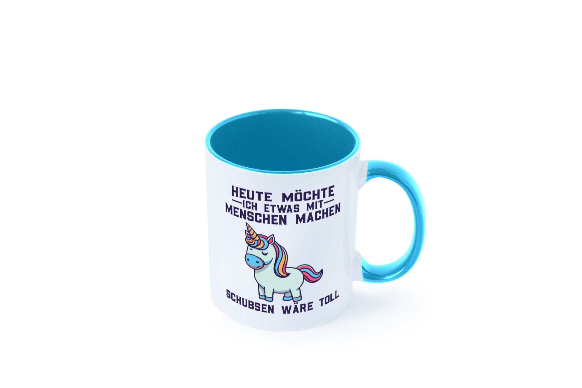 Heute möchte ich Menschen schubsen | Einhorn v2 Geschenk Humor Geschenkidee
