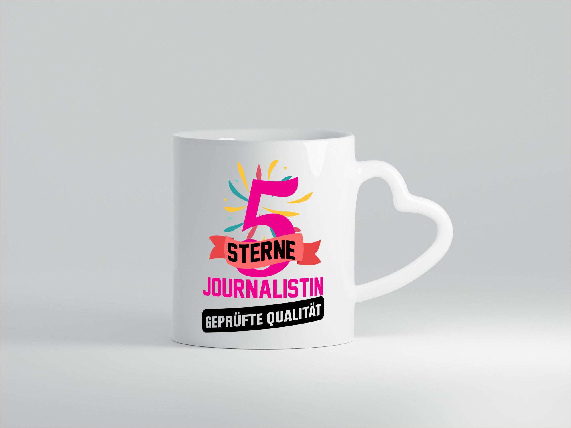 5 Sterne Journalist geprüfte Qualität Humor Geschenkidee Tasse