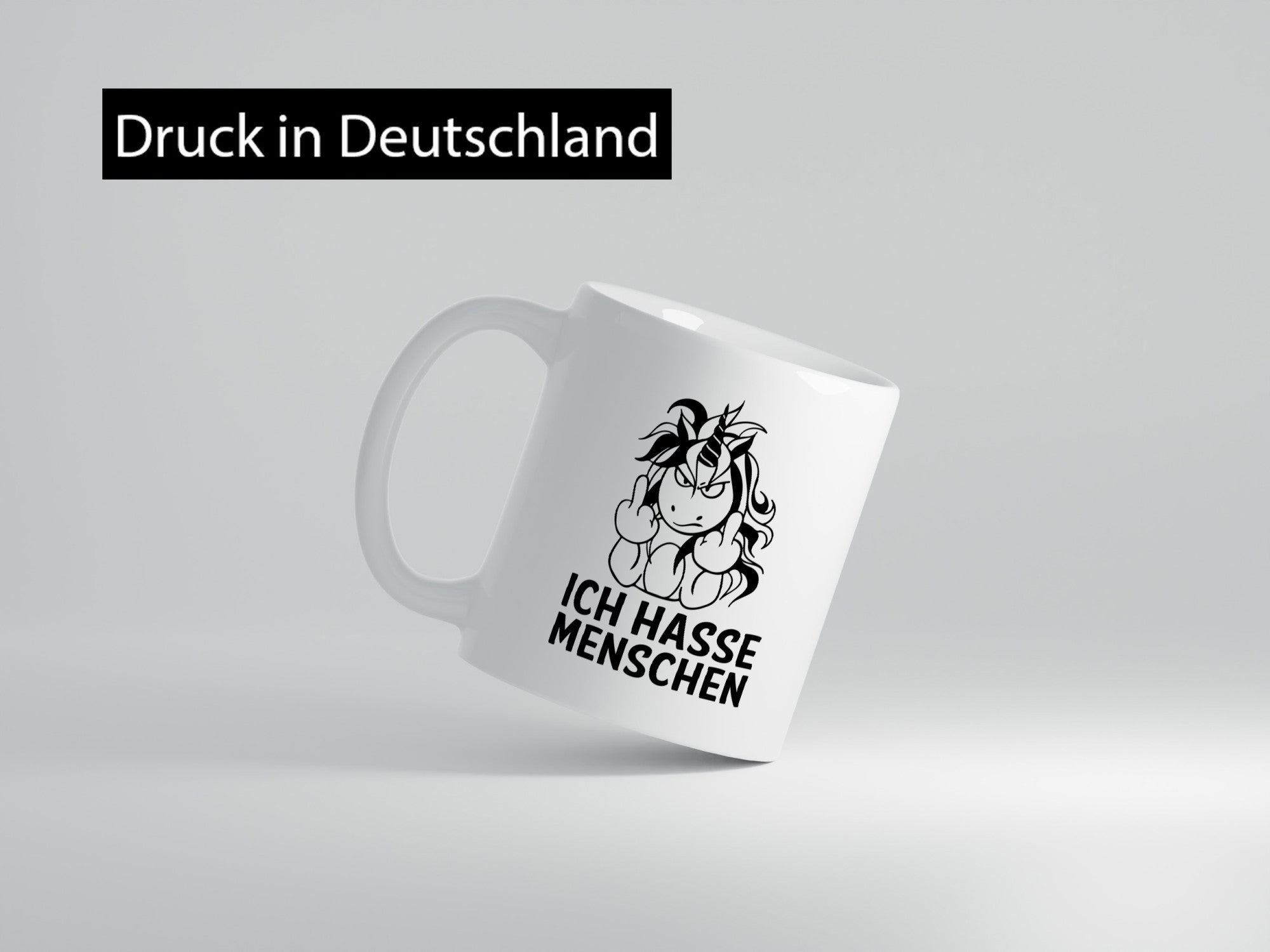 Ich hasse Menschen | Einhorn Stinkefinger lustig Humor Geschenkidee Geschenk