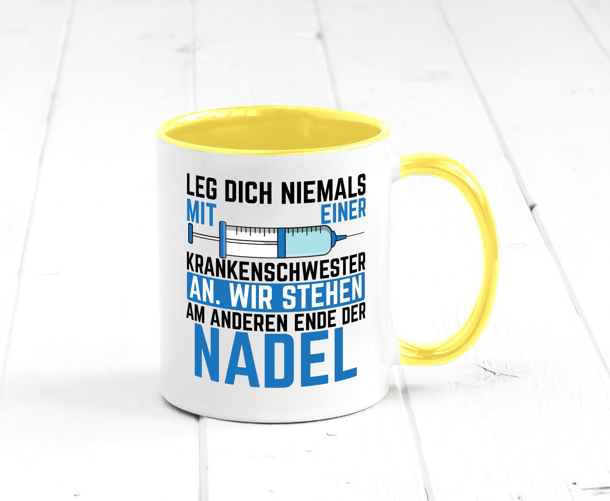 Krankenschwester anlegen | Nadel Spritze Klinik Spruch Geschenkidee Humor Tasse