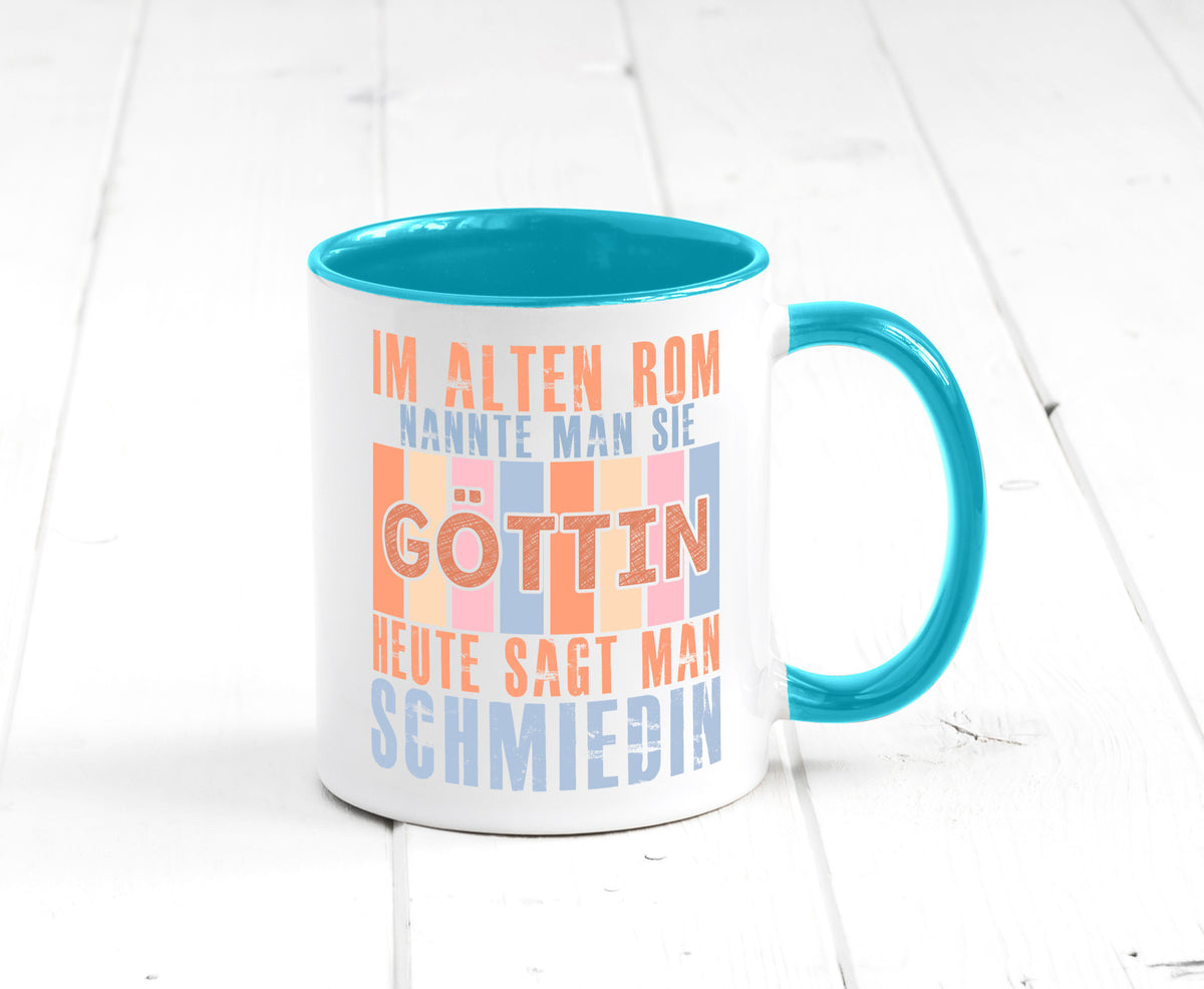 Heute sagt man: Schmiedin | Schmied Beruf Schmiederei lustiger Spruch Geschenk Tasse