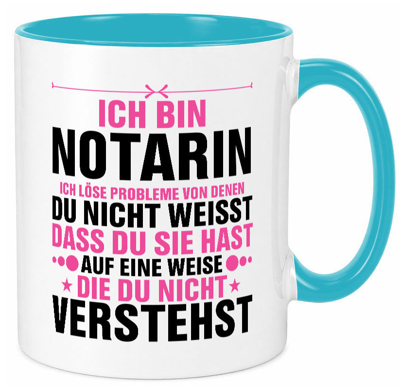 Löse Probleme: Notarin | Juristin v2 lustiger Spruch Geschenk Humor Tasse
