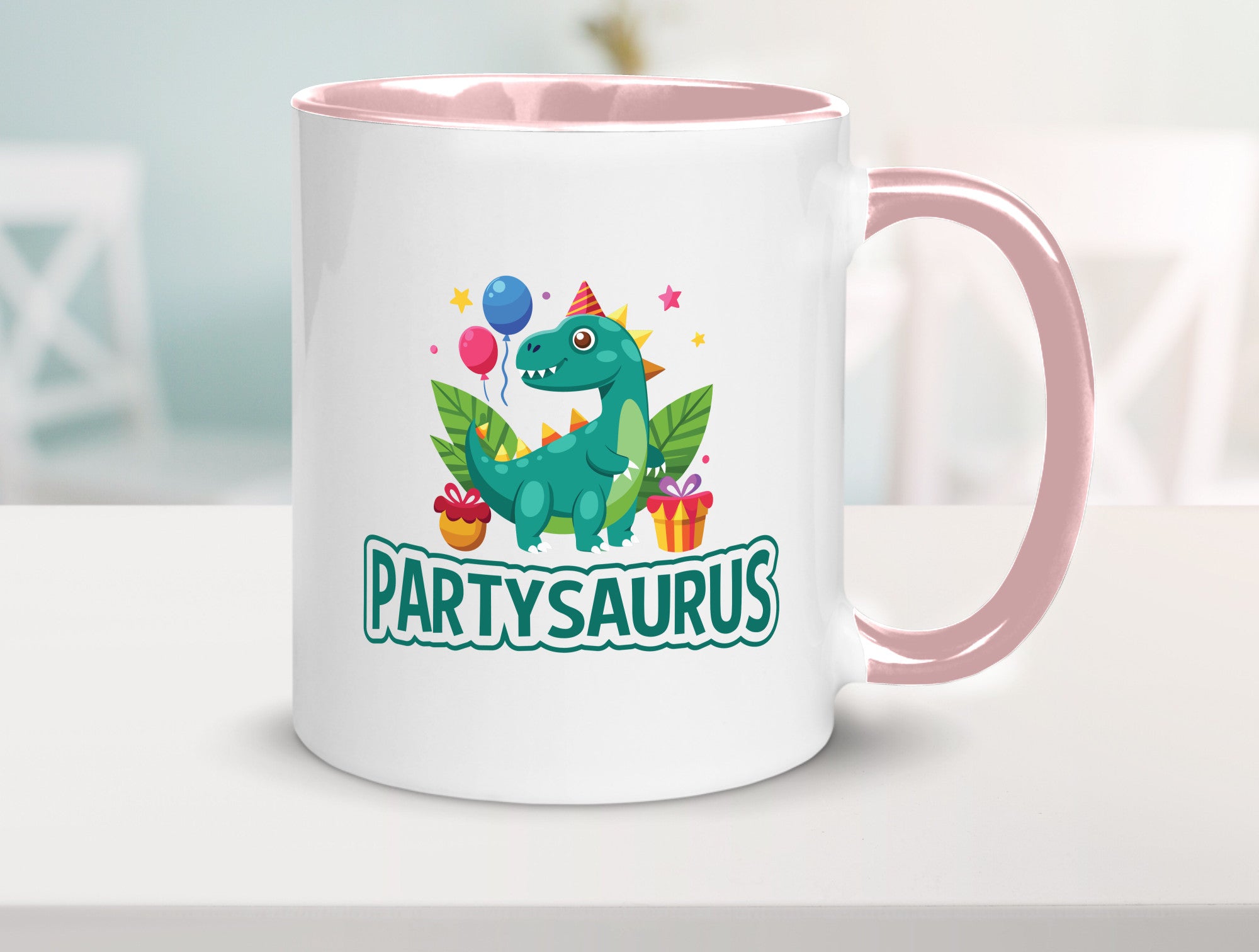 Partysaurus | Geburtstag Dinosaurier Luftballon Geschenkidee Humor Tasse
