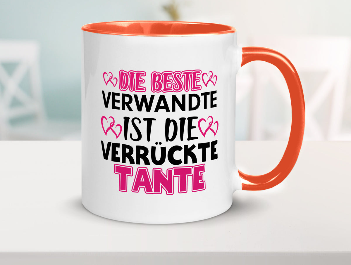 Verrückte Tante | Spruch Patentante Verwandtschaft lustiger Geschenk Humor Tasse