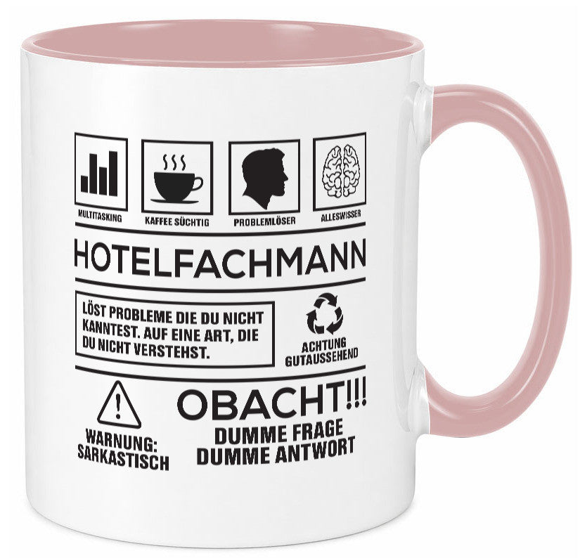 Achtung Probleme Hotelfachmann |Hotel lustiger Spruch Geschenk Humor Tasse