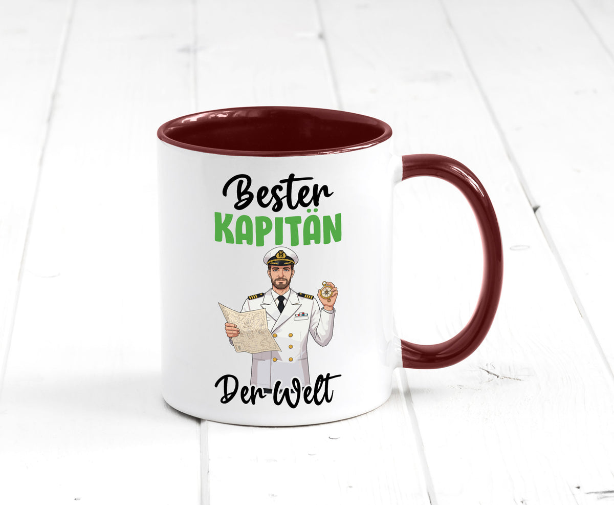 Bester Kapitän | Schiffskapitän Schiff v2 Geschenk Humor Geschenkidee lustiger Tasse