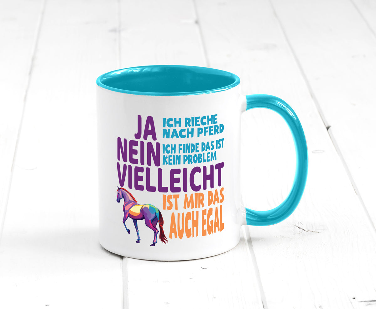 Ja ich Rieche nach Pferd | Reiten Pferdestall lustiger Spruch Geschenk Humor Tasse