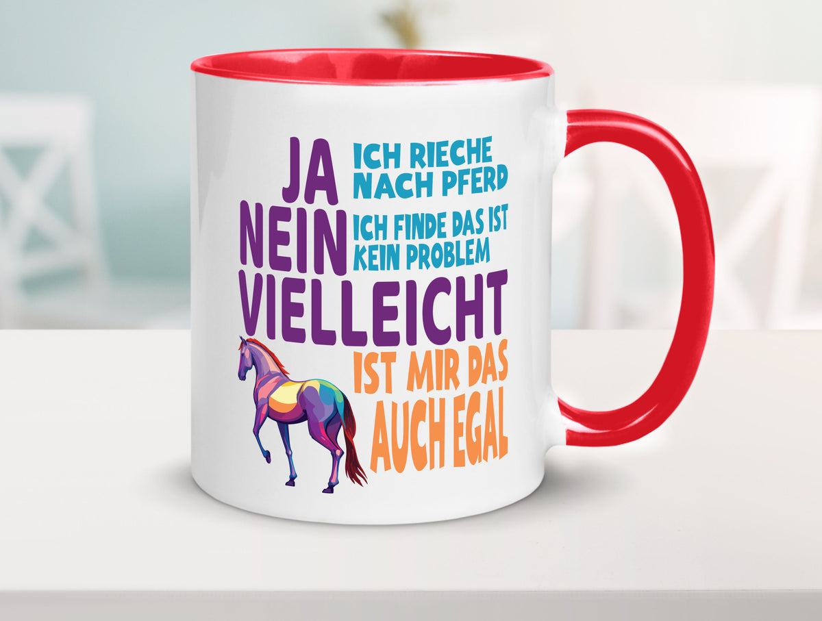 Ja ich Rieche nach Pferd | Reiten Pferdestall lustiger Spruch Geschenk Humor Tasse