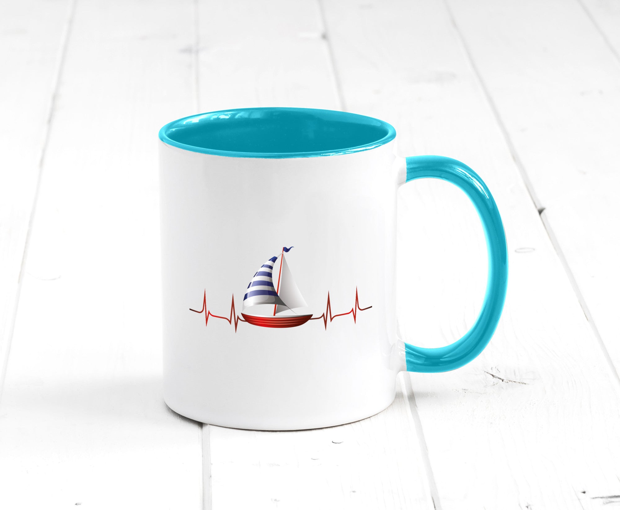Segelboot Herzschlag | Segler segeln Boot Kapitän Geschenk Humor Geschenkidee