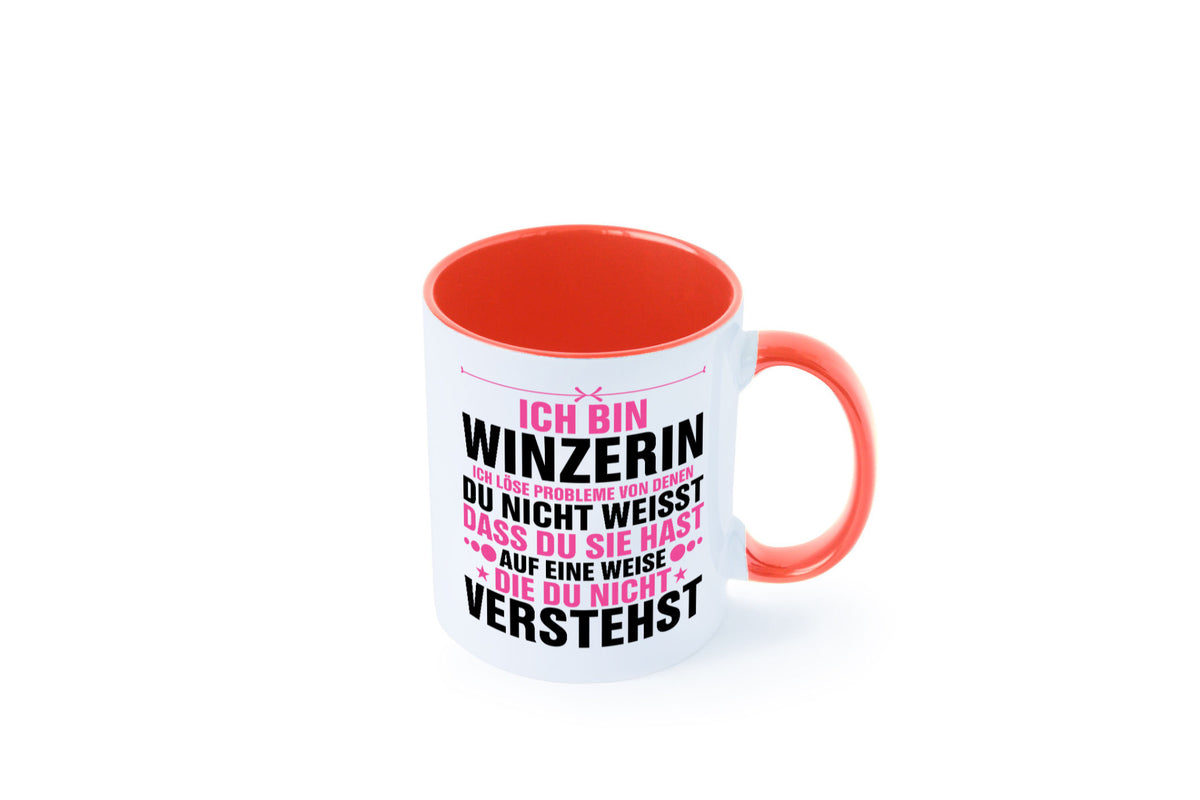 Löse Probleme: Winzerin | Weinbauer Wein Humor Geschenkidee Tasse