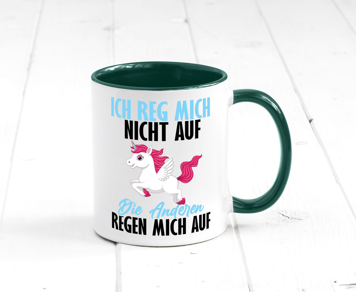 Ich reg mich nicht auf lustiger Spruch Geschenk Humor Geschenkidee Tasse