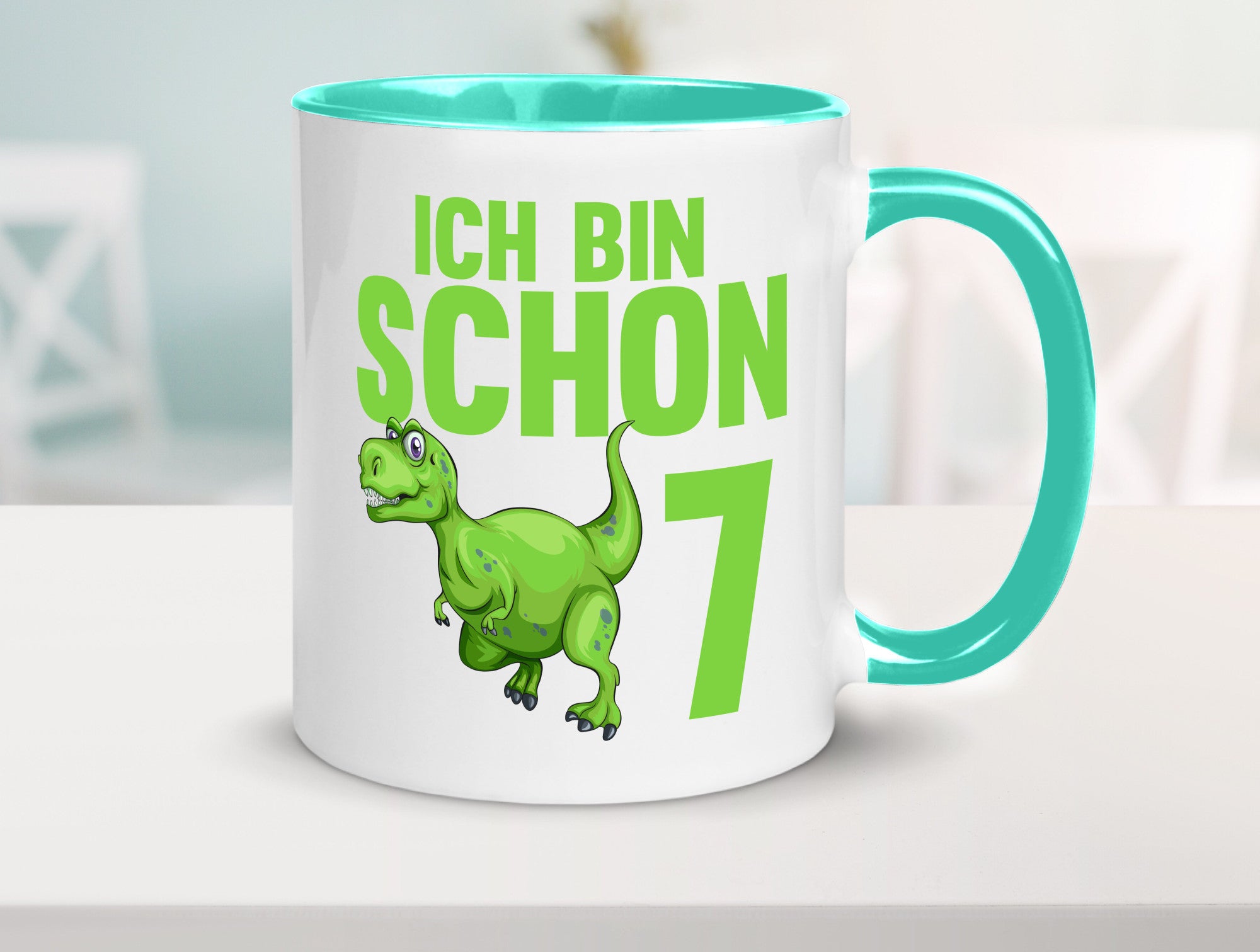 7. Geburtstag | 7 Jahre Dino Dinosaurier Humor Geschenkidee Tasse