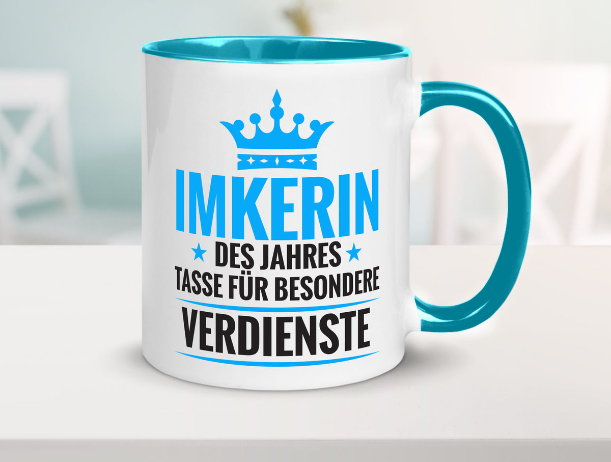 Besonderer Verdienst: Imkerin | Imkerei Geschenk Humor Geschenkidee lustiger Tasse