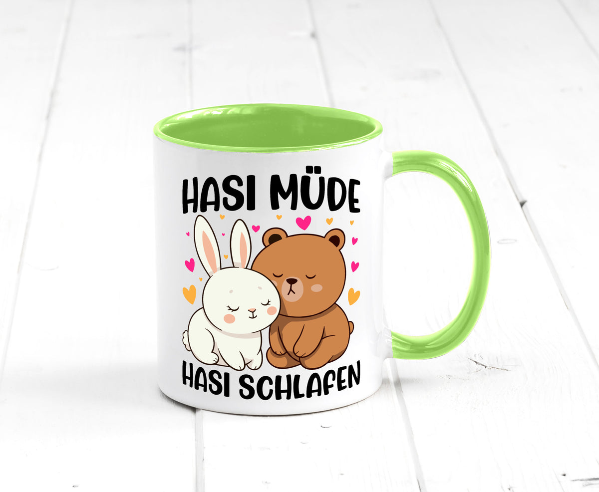 Hasi Müde | schlafen Kaninchen Häschen v2 lustiger Spruch Geschenk Humor Tasse