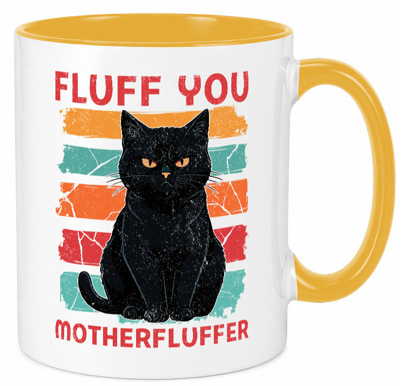 Fluff you Motherfluffer | Schwarze Katze Böse Humor Tierliebhaber Geschenkidee