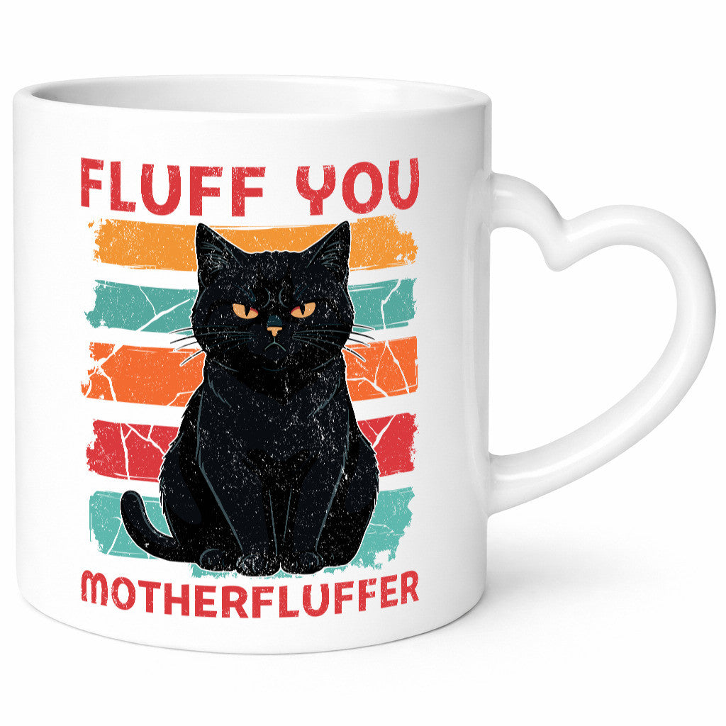 Fluff you Motherfluffer | Schwarze Katze Böse Humor Tierliebhaber Geschenkidee