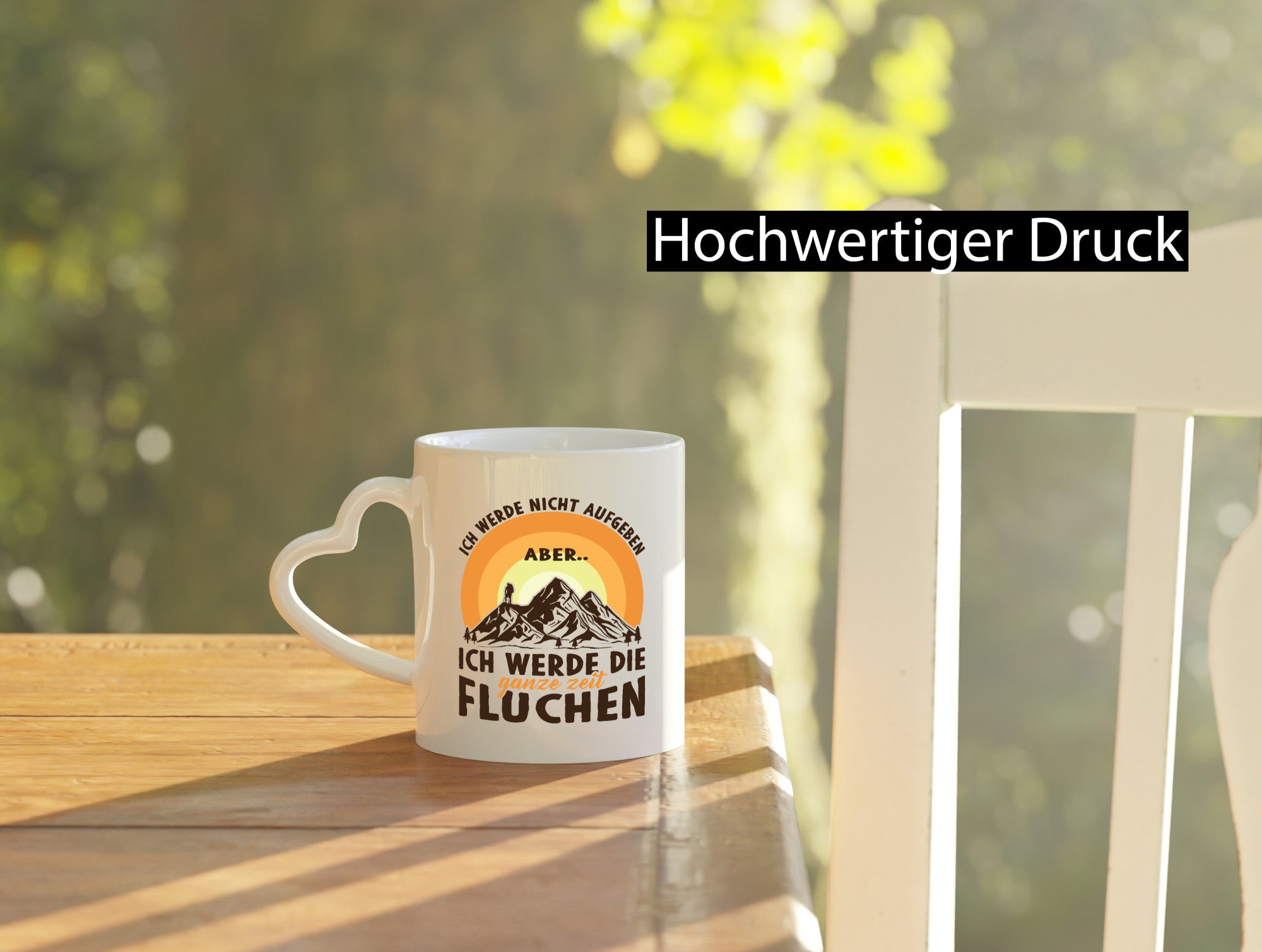 Nicht aufgeben, aber fluchen | Gebirge Mensch lustiger Spruch Geschenk Humor