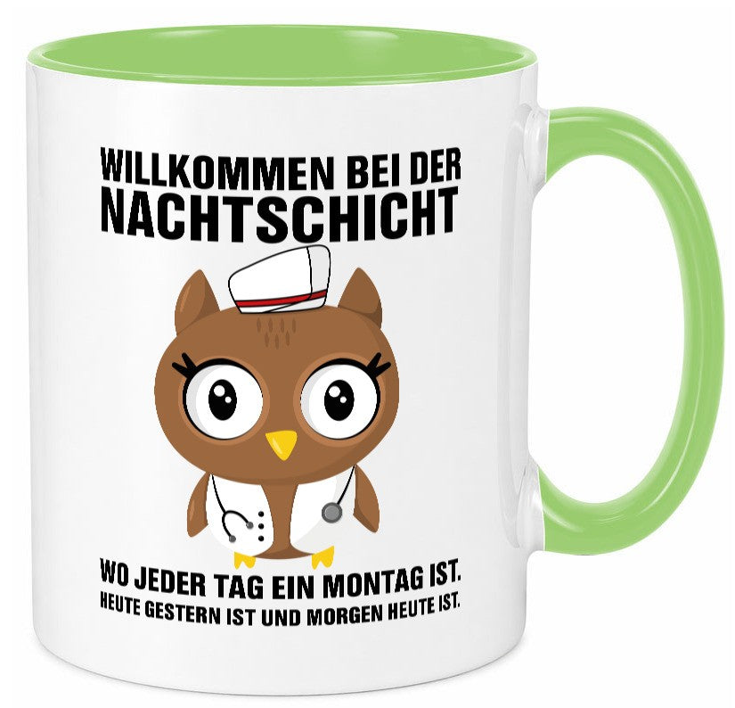 Nachtschicht | müde Eule Sanitäter Krankenschwester Humor Geschenkidee Tasse