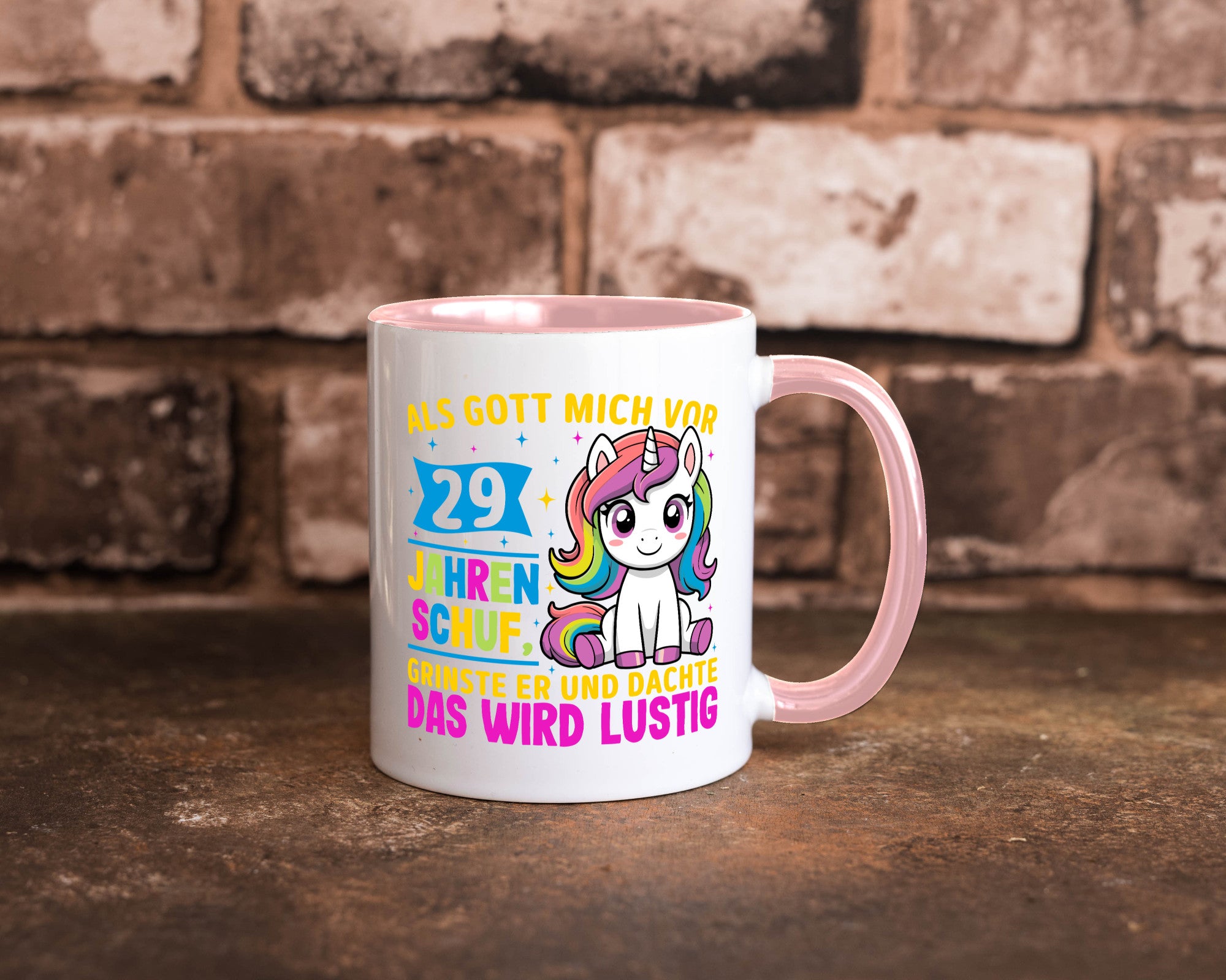 29. Geburtstag | Als Gott mich schuf 40 Jahre v2 Humor Geschenkidee Tasse
