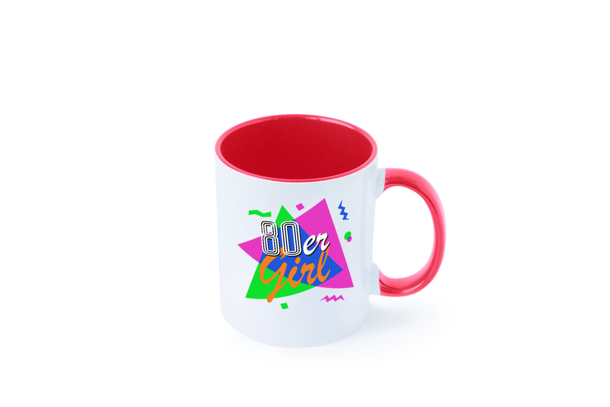 80er Girl - Jahre bunt + verrückt retro Humor Geschenkidee Tasse