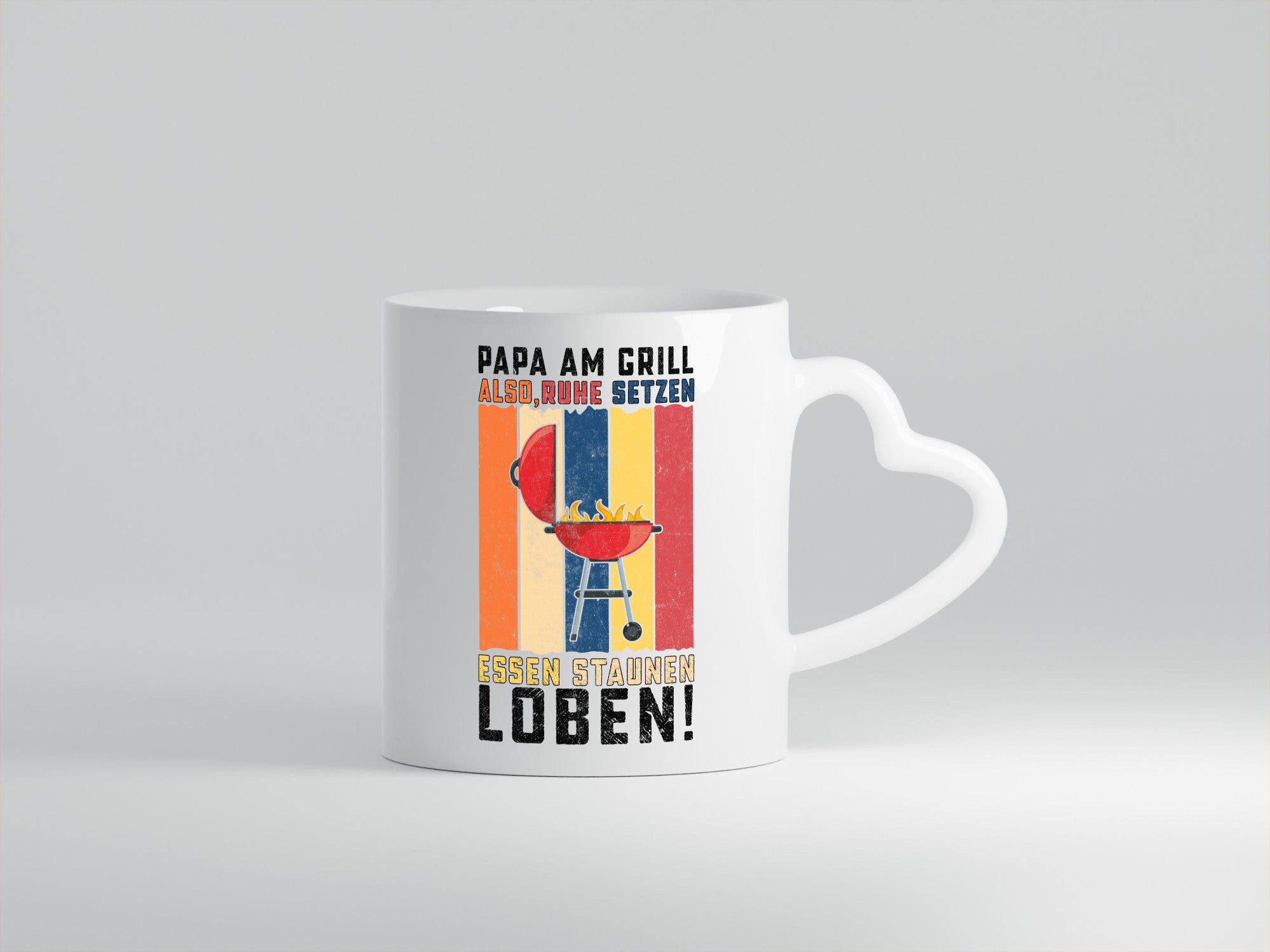 Papa am Grill | Grillmeister BBQ Grillabend v2 Geschenkidee Humor Tasse