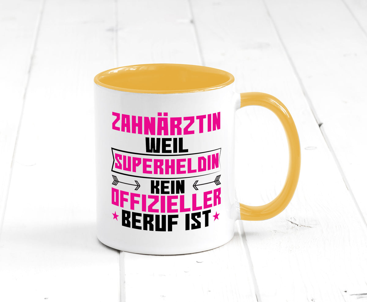 Superheldin Zahnärztin | Zahnmedizin Beruf Geschenkidee Arbeit Kollegen Büro Tasse