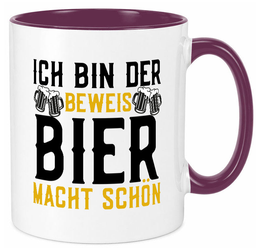 Beweis Bier macht schön | Biertrinker Party Pils Geschenk Humor Geschenkidee Tasse