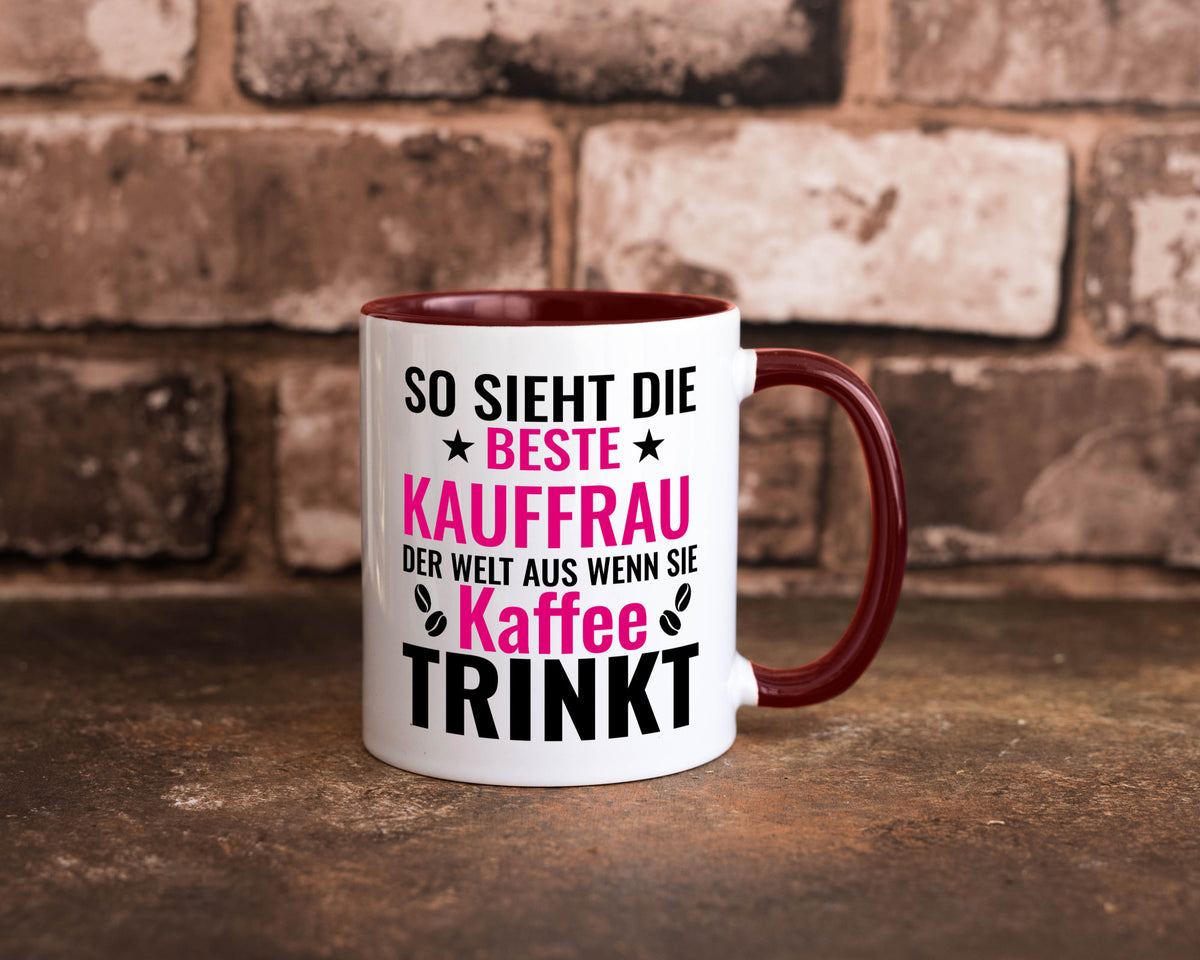 Kaffee trinkt: Kauffrau | Kauffrauen lustiger Spruch Geschenk Humor Tasse