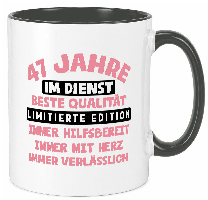 47 Jahre im Dienst | Jubiläum Arbeit v11 Geschenkidee Kollegen Büro Humor Tasse