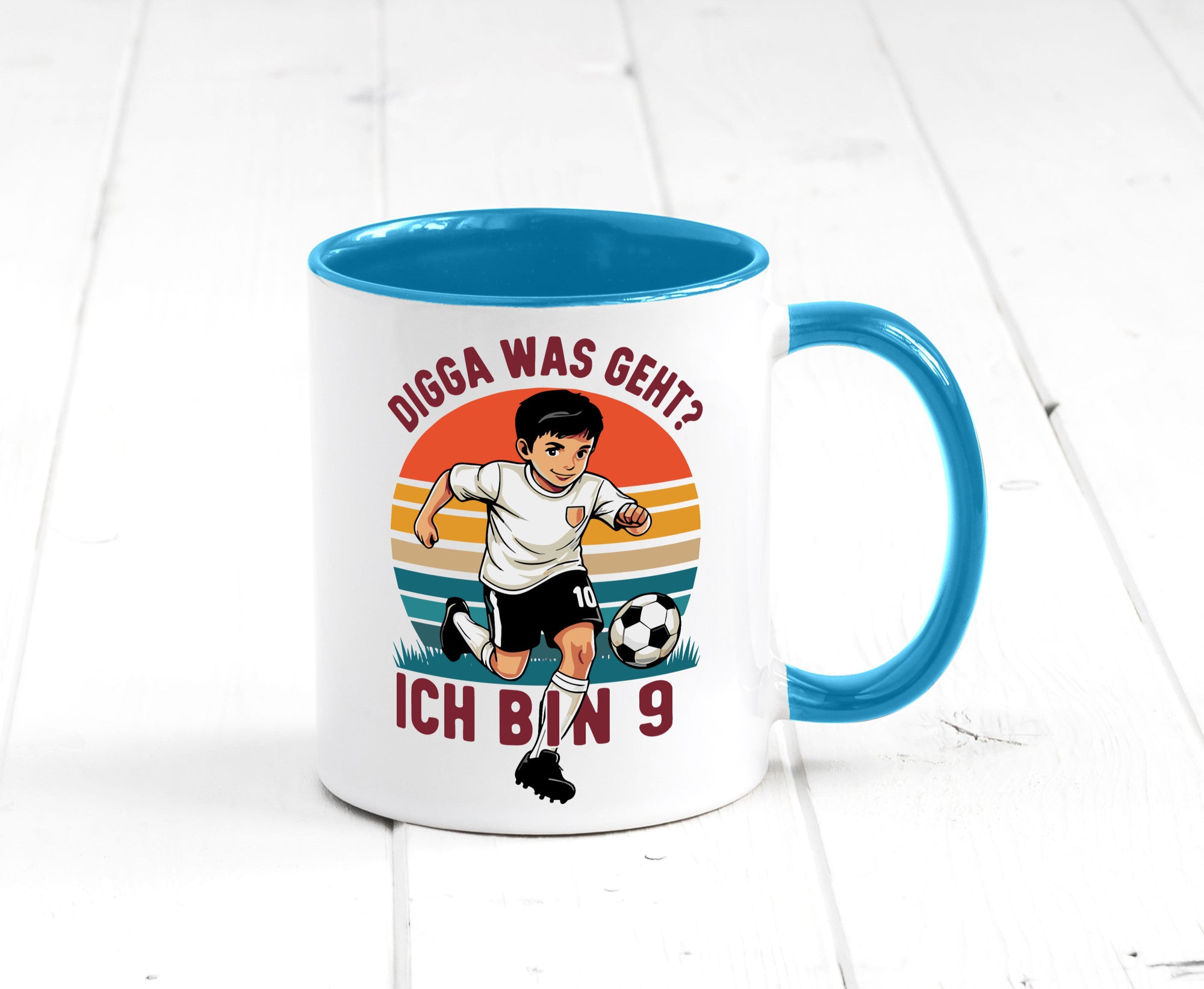9 Geburtstag | Jahre Digga was geht ab Fußball lustig Geschenkidee Geschenk