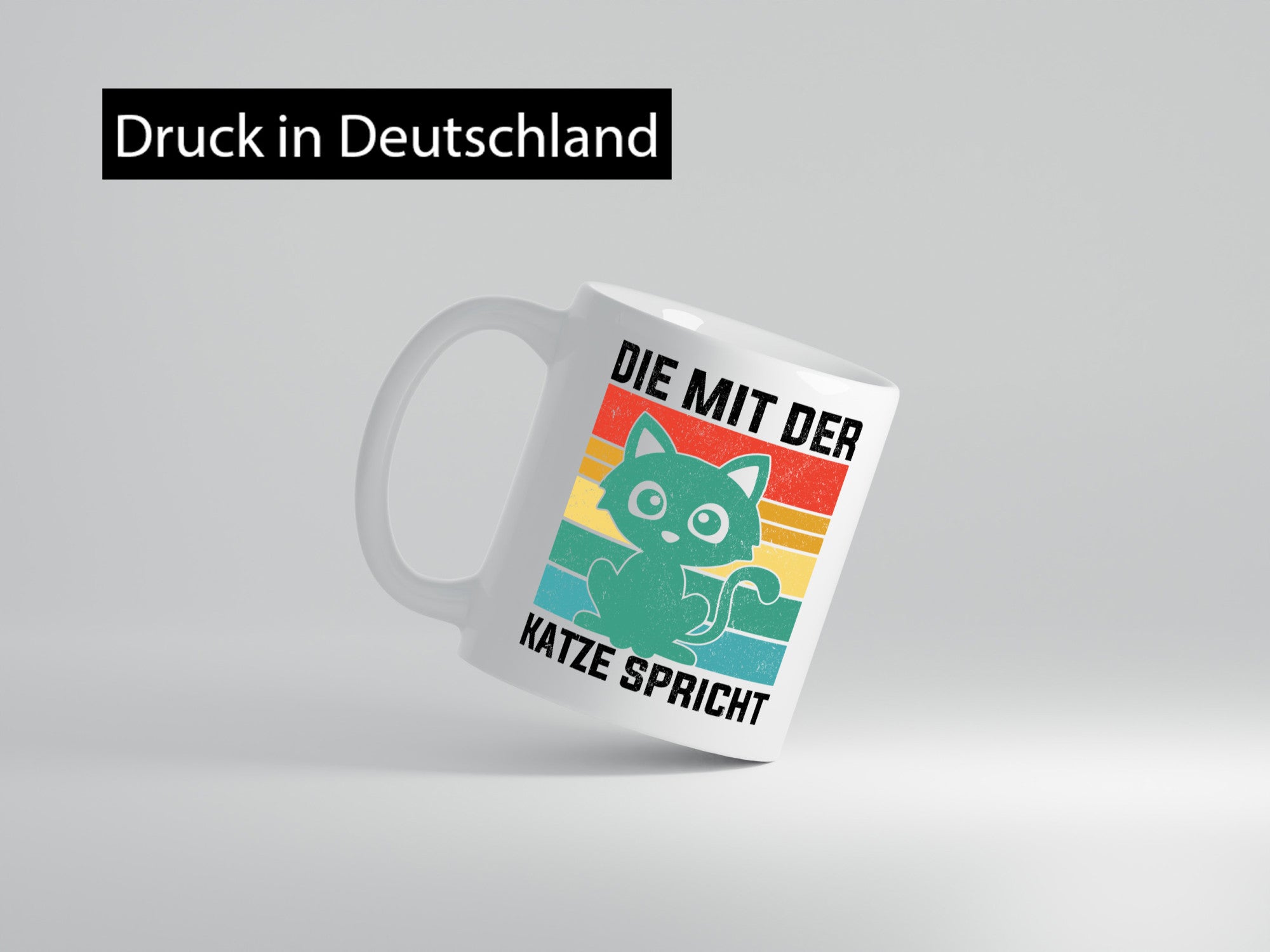 Die mit der Katze Spricht | Katzenmama Katzenliebhaber lustiger Spruch Geschenk